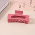 Matte pink rectangular hair claw clip for thick hair displayed on a beige background - #17 Matte Pinkish Purple - 10.5cm / Bulk (No Packaging)