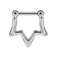 Silver star-shaped stainless steel septum piercing ring on white background - Silver Star