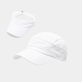 Breathable white ponytail visor and baseball cap set for outdoor sports use - Adjustable / White
