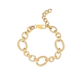 Minimalist golden titanium steel chunky chain bracelet with adjustable lobster clasp - Bracelet / Gold