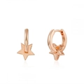 Dettaglio degli orecchini a stella in oro rosa S925 con finitura metallica - Stile Stella Oro Rosa (Q800128-RG)
