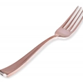 Disposable rose gold plastic party fork with metallic finish for birthdays and weddings - 24 Rose Gold Forks