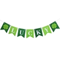 Lucky daisy party banner with green clover flags for birthday decoration - Four Leaf Clover Lucky Banner