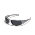 Occhiali da sole sportivi Y2K argento con lenti scure e montatura con design antiscivolo - Argento Opaco