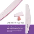 Lima de uñas ovalada de doble cara grano 100/180 gris con capa de espuma rosa - Media Luna/Ovalado