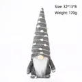 Gnome de Noël gris avec bonnet tricoté et barbe blanche, poids 170g, décoration - Gris