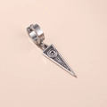 Minimalist silver stainless steel hoop earrings with a geometric triangle pendant - Long Triangle