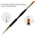Pennello nail art a doppia punta con liner sottile e testa piatta in oro e nero - 7mm & 6.6mm / Pennello Liner a Doppia Testa #01