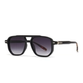 Classic black navigator sunglasses with double bridge and gradient lenses - Black Frame Tortoise Temples