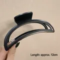 Matte black large 12cm hair claw clip with minimalist curved design for thick hair - Crescent Black-12cm