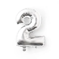 Silver number 2 foil balloon for birthday parties on a white background - 32 Inch Number 2-Silver