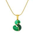 Colorful dopamine alphabet letter S capsule pendant on gold snake chain necklace - Letter S(S640G-002-S)