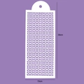 Detail of 39x15cm stencil with geometric grid pattern for cake decorating and baking - Geometric Lattice / White