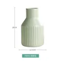 Matte green ceramic vase with vertical stripe texture in Nordic minimalist design - Large / Matte Green