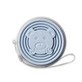 Portable light blue collapsible silicone cup with cute 3D bear design and hanging strap - Light Blue