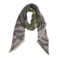 Detail of zebra pattern knit scarf in grey and green with soft yarn texture - Zebra Black Yellow