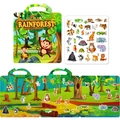 Rainforest theme reusable jelly sticker book for children featuring colorful animal stickers - Rainforest