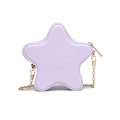 Bolso bandolera de PVC en forma de estrella lila claro con cadena de metal dorada - Morado
