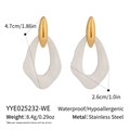 Dimensions détaillées des boucles d'oreilles en acier inoxydable avec spécifications - Blanc (YYE025232-WE)