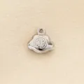 Traditional hollow silver stainless steel Ruyi Lock pendant with Fu character, 10mm size - Silver Fu Character Cloud Style (KLJ10084-Z)