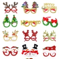 Set of 12 festive Christmas themed eyeglasses with glitter antlers and holiday motifs - Christmas Glasses Set 10 (12 Pieces)