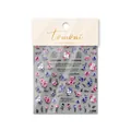 Embossed floral nail art sticker set featuring pink and blue roses and script text - Red and Blue Rose - Thin & Tough (to2586)