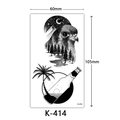 Waterproof tattoo sticker with eagle mountains and sea bottle designs 60x105mm - K-414 Eagle Forest Moon