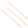 Three 14k gold plated lobster clasp extender chains with teardrop pendants for jewelry - Extender Tail Chain / 60mm / 14K Gold