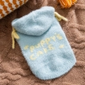 Lichtblauwe pluche hondenhoodie met gele Puppy's Cake tekst voor kleine honden - XS (Aanbevolen gewicht 0,5-1,5 kg) / Bondi Blauw