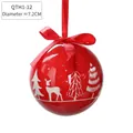 Red 7.2cm Christmas foam ball with white reindeer pattern and festive satin ribbon - Red Base Deer Tree Ball