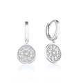 Elegant S925 silver hoop earrings with vintage bohemian sun pattern round pendants - 10-Silver Mandala Round Tag