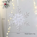 Flocon de neige doré en acrylique de 16cm avec ruban blanc pour sapin de Noël - Flocon De Neige Pailleté De 16 Cm / 52 G