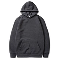 Men's charcoal grey heathered hoodie with front kangaroo pocket and ribbed cuffs - Dark Gray