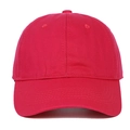Dettaglio del cappellino rosso in cotone twill con cuciture rinforzate sulla visiera - Regolabile / Rosa Rosso