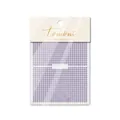 Close-up of MS-58 5D embossed nail stickers with purple gingham and bear patterns - Purple Small Grid Texture Style (MS58)