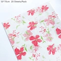 50x70cm white floral tissue paper with pink blossoms for gift wrapping, 20 sheets per pack - 【Red Cherry Blossom】20 Sheets 50*70cm