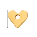 Poliertes goldenes Edelstahl Herzanhänger für DIY Schmuckherstellung 0.8cm - Goldherz mit Mittelloch-PJ00098D
