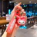 Cute Sanrio My Melody silicone keychain with Christmas themed red strap and gold clasp - B477-8 My Melody The Cross / Large