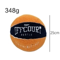 Cojín de baloncesto de felpa naranja y azul con bordado y un tamaño de 25cm - Naranja Letras Negras
