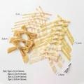 18pcs velvet Christmas bows in mustard and cream shades with assorted ribbon sizes - Beige Series / 18 Pack