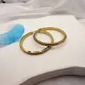 Créoles classiques de 40mm en acier inoxydable plaqué or 18k avec strass brillants - Or 18 carats / 40mm / Rose