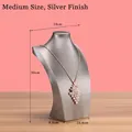 Silber gebürstete Schmuckbüste für Halsketten und Anhänger, Größe Medium 30cm Höhe - Silber Gebürstet [Mittel 30cm]