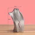 Silber gebürstete Schmuckbüste für Halsketten und Anhänger, Größe Medium 30cm Höhe - Silber Gebürstet [Mittel 30cm]