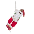 Detail van klimmende Kerstman met rode laarzen en geruite muts voor kerstdecoratie - 30cm Klein / Klimmende Kerstman