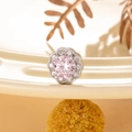 Titanium steel flower stud earring featuring pink cubic zirconia and white pavé setting - Light Pink Flower (A214-5#Light Pink)