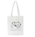 Witte canvas shopper met minimalistische zwarte Henri Matisse De Dans lijntekening print - Matisse De Dans Lijnkunst