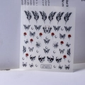 Pegatinas de uñas 5D con relieve de mariposas góticas oscuras y rosas rojas detalle - 5D Mariposa Oscura Rosa (FEB-311)