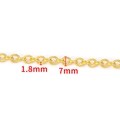 18K gold plated stainless steel DIY chain link with dimensions 1.8mm width and 7mm length - 18K Gold Plated Cable Chain 1.8x7mm