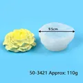 Approx. 9.5cm yellow peony silicone mold for DIY aroma candles and resin flower crafts - 50-3421 Peony / White