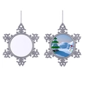 Ornement de Noël flocon avec cercle vierge pour sublimation et décoration DIY en métal - JS045 - Ornement de Flocon de Neige